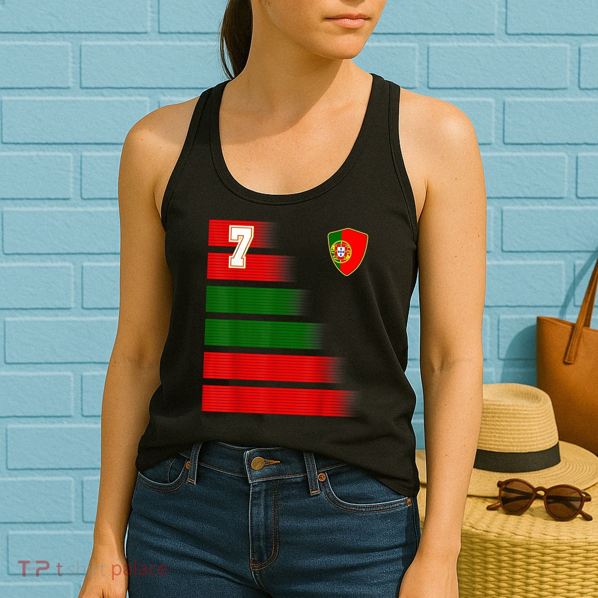 Portugal Soccer Jersey Flag Retro 7 Portuguese Football Women's Tank Top
