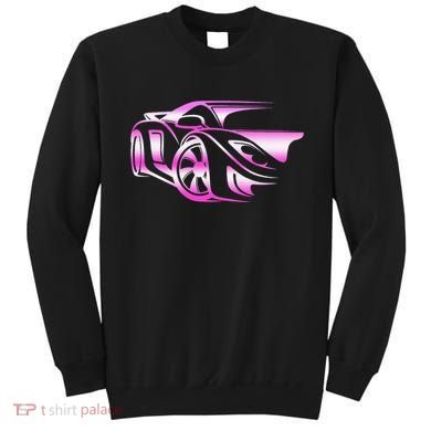 Pink Stylized JDM Drifting Car Design Sweatshirt