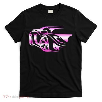 Pink Stylized JDM Drifting Car Design T-Shirt