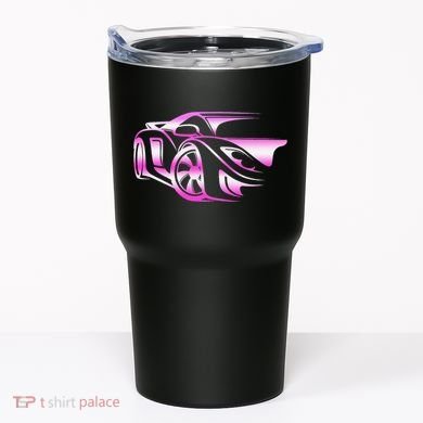 Pink Stylized JDM Drifting Car Design Tumbler