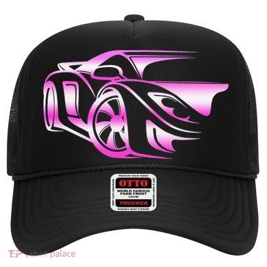 Pink Stylized JDM Drifting Car Design Hat