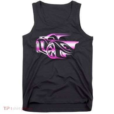 Pink Stylized JDM Drifting Car Design Tank Top