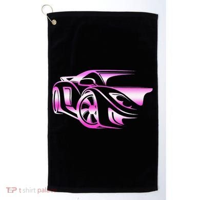 Pink Stylized JDM Drifting Car Design Golf Towel
