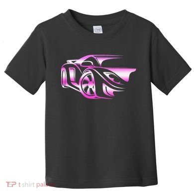 Pink Stylized JDM Drifting Car Design Toddler T-Shirt
