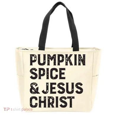 Pumpkin Spice Jesus Christ Tote Bag