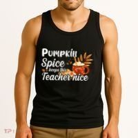 Pumpkin Spice Keeps This Teacher Nice Tank Top thumb 3