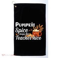 Pumpkin Spice Keeps This Teacher Nice Golf Towel thumb 0
