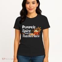 Pumpkin Spice Keeps This Teacher Nice Women's T-Shirt thumb 4