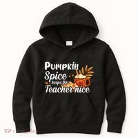 Pumpkin Spice Keeps This Teacher Nice Kids Hoodie thumb 0