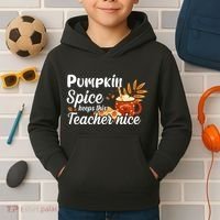 Pumpkin Spice Keeps This Teacher Nice Kids Hoodie thumb 2