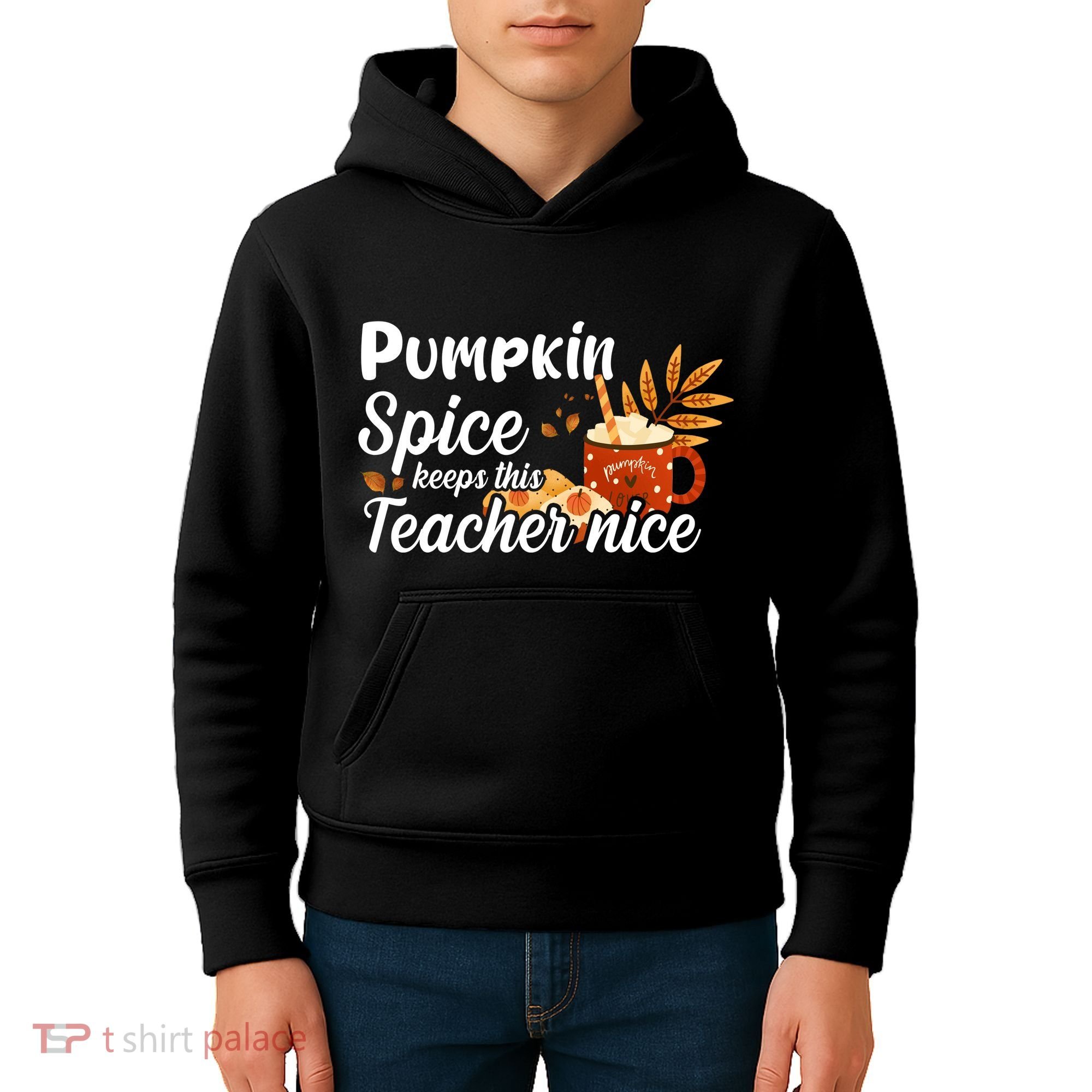 Pumpkin Spice Keeps This Teacher Nice Kids Hoodie