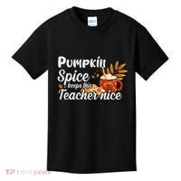 Pumpkin Spice Keeps This Teacher Nice Kids T-Shirt thumb 0