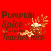 Pumpkin Spice Keeps This Teacher Nice Santa Hat thumb 1