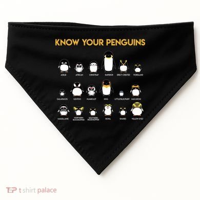 Penguin Species Know Your Penguins Gift USA-Made Doggie Bandana