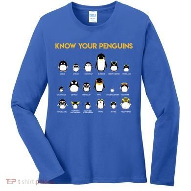 Penguin Species Know Your Penguins Gift Women's Long Sleeve Shirt