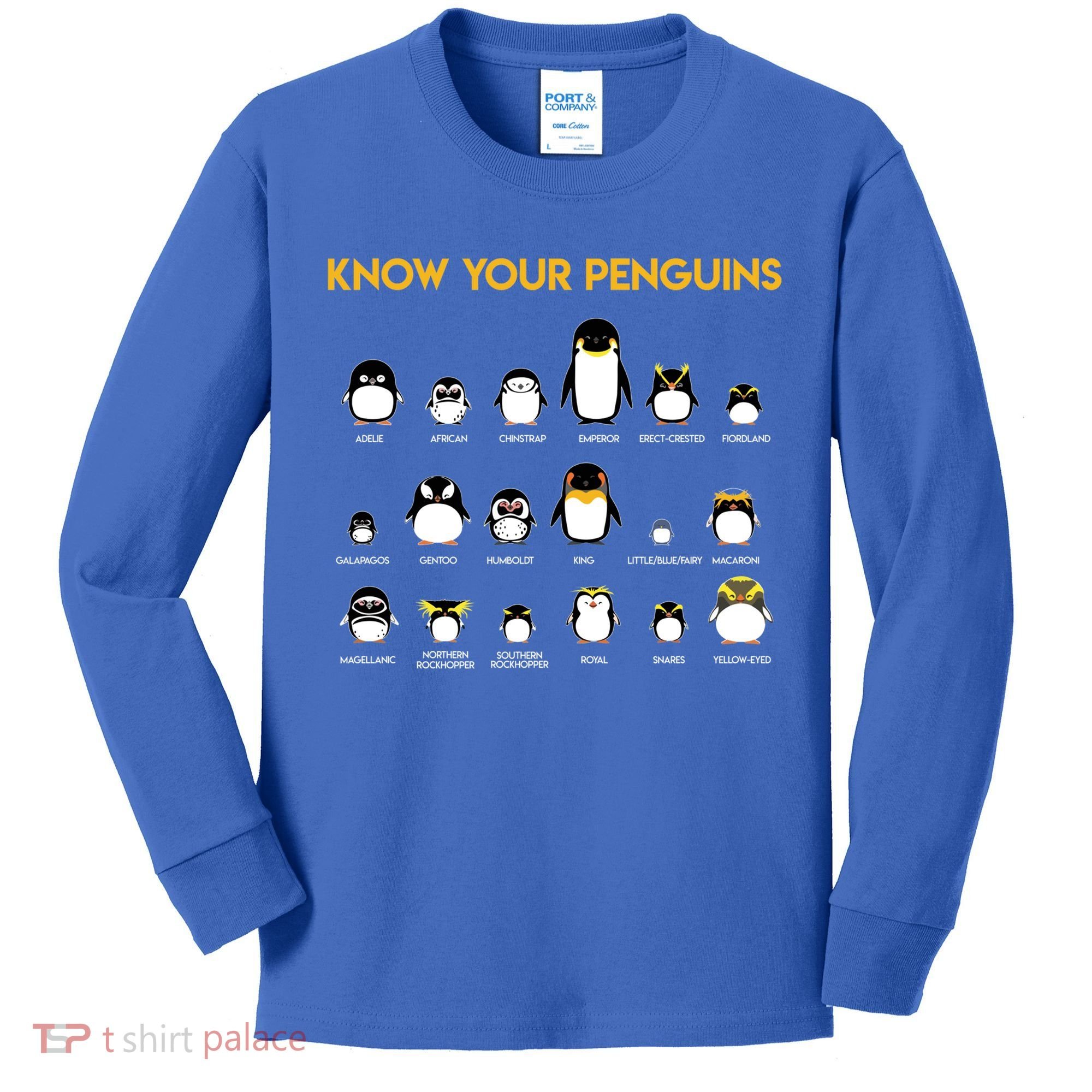 Penguin Species Know Your Penguins Gift Kids Long Sleeve Shirt