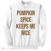 Pumpkin Spice Keeps Me Nice Funny Fall Sweatshirt thumb 0