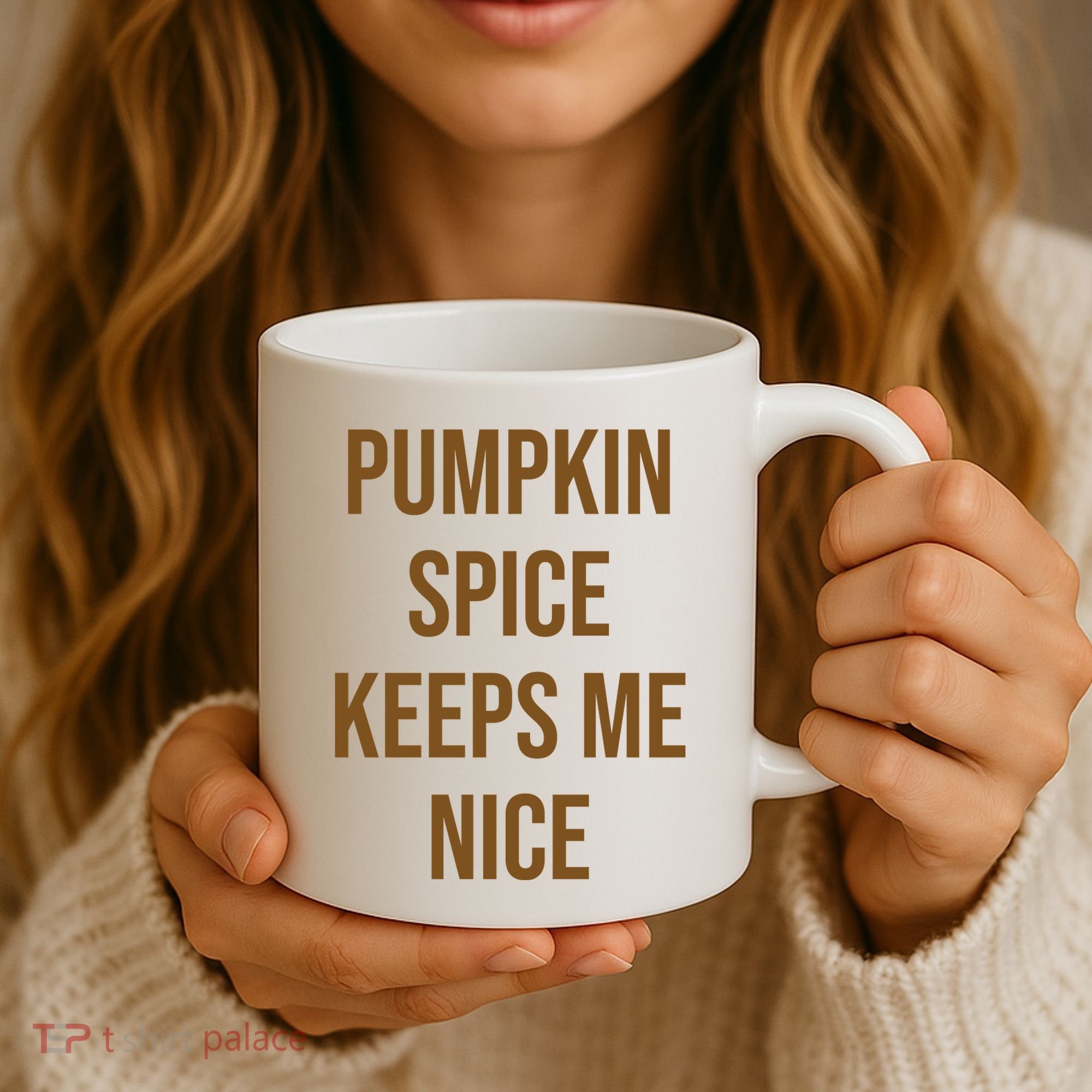 Pumpkin Spice Keeps Me Nice Funny Fall Coffee Mug
