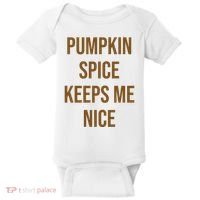 Pumpkin Spice Keeps Me Nice Funny Fall Baby Bodysuit thumb 0