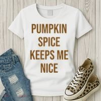 Pumpkin Spice Keeps Me Nice Funny Fall Women's T-Shirt thumb 3