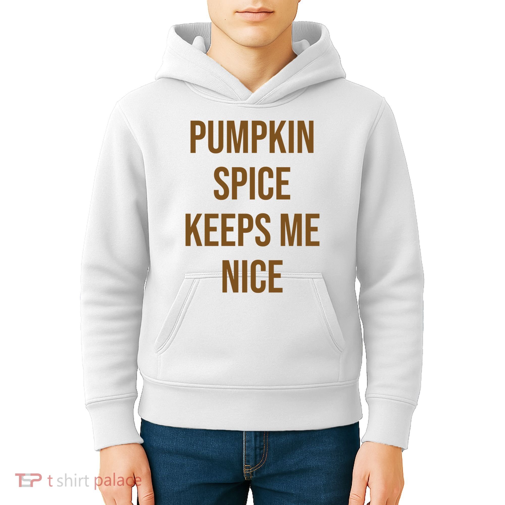 Pumpkin Spice Keeps Me Nice Funny Fall Kids Hoodie