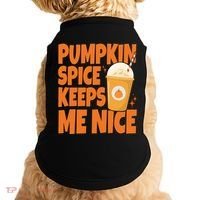 Pumpkin Spice Keeps Me Nice Coffee Lover Holiday Doggie Tank thumb 0