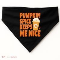 Pumpkin Spice Keeps Me Nice Coffee Lover Holiday USA-Made Doggie Bandana thumb 0