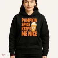 Pumpkin Spice Keeps Me Nice Coffee Lover Holiday Hoodie thumb 5