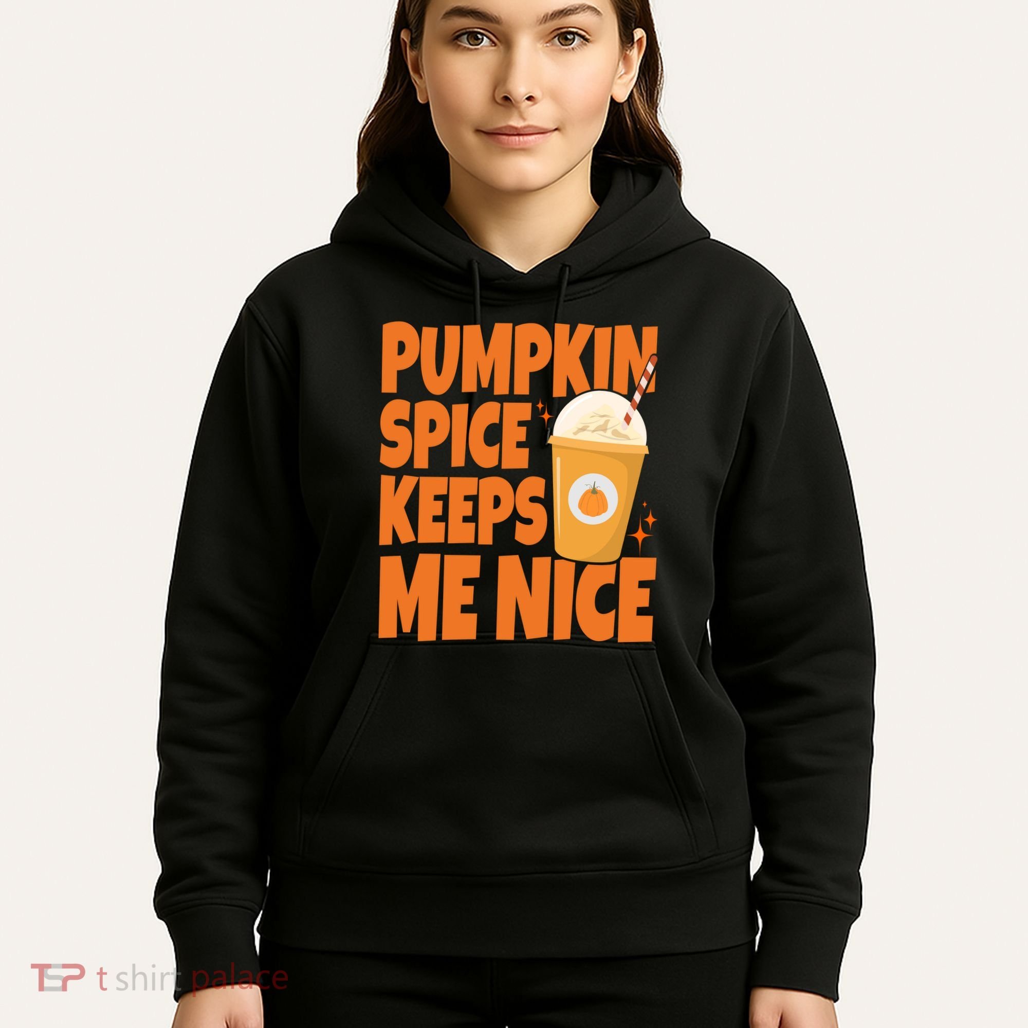 Pumpkin Spice Keeps Me Nice Coffee Lover Holiday Hoodie