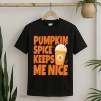Pumpkin Spice Keeps Me Nice Coffee Lover Holiday T-Shirt thumb 2