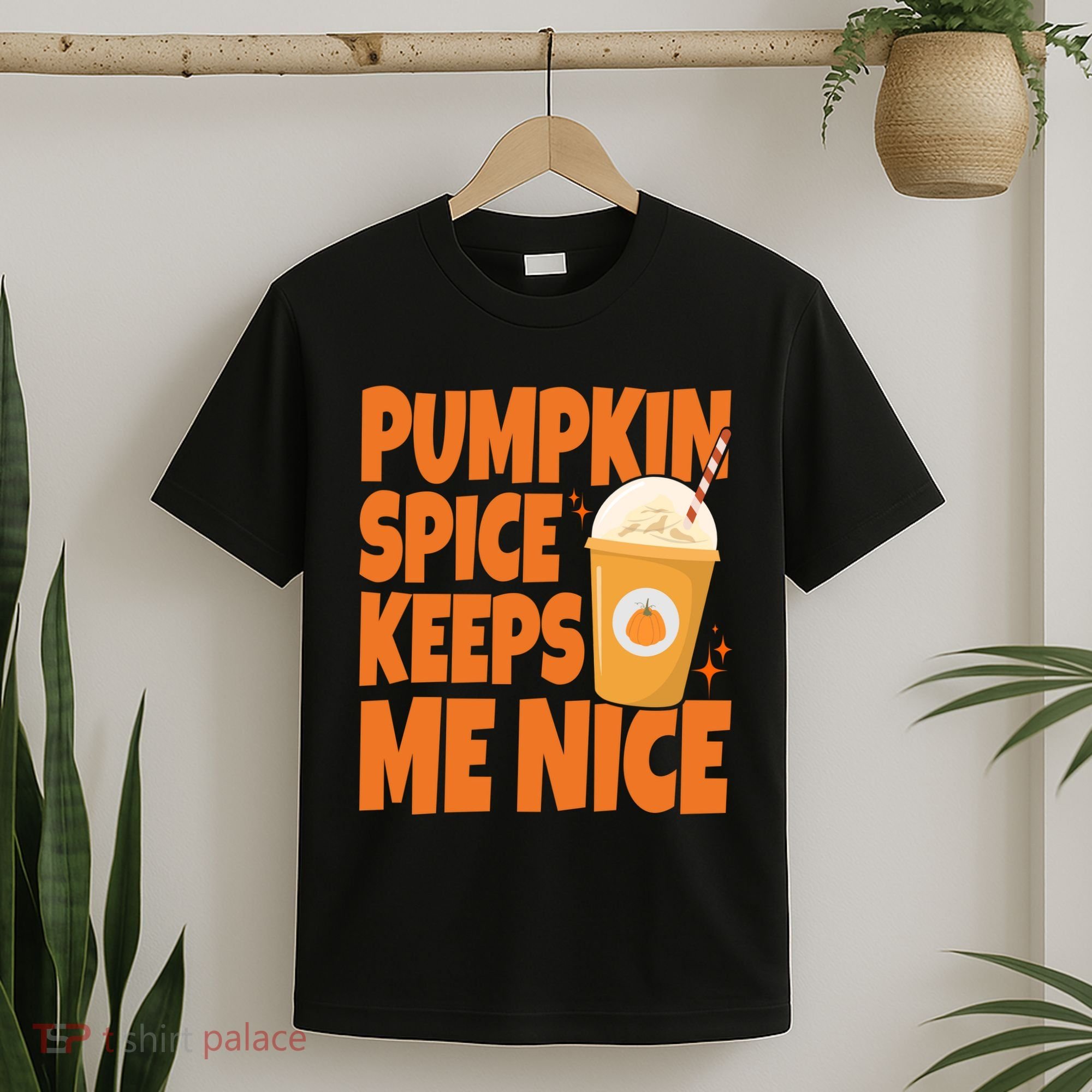Pumpkin Spice Keeps Me Nice Coffee Lover Holiday T-Shirt