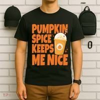 Pumpkin Spice Keeps Me Nice Coffee Lover Holiday T-Shirt thumb 6
