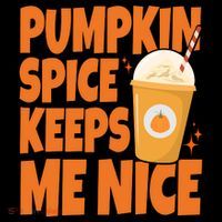 Pumpkin Spice Keeps Me Nice Coffee Lover Holiday Button thumb 1