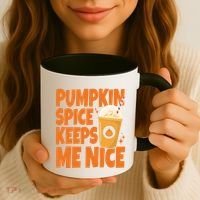 Pumpkin Spice Keeps Me Nice Coffee Lover Holiday Coffee Mug thumb 3