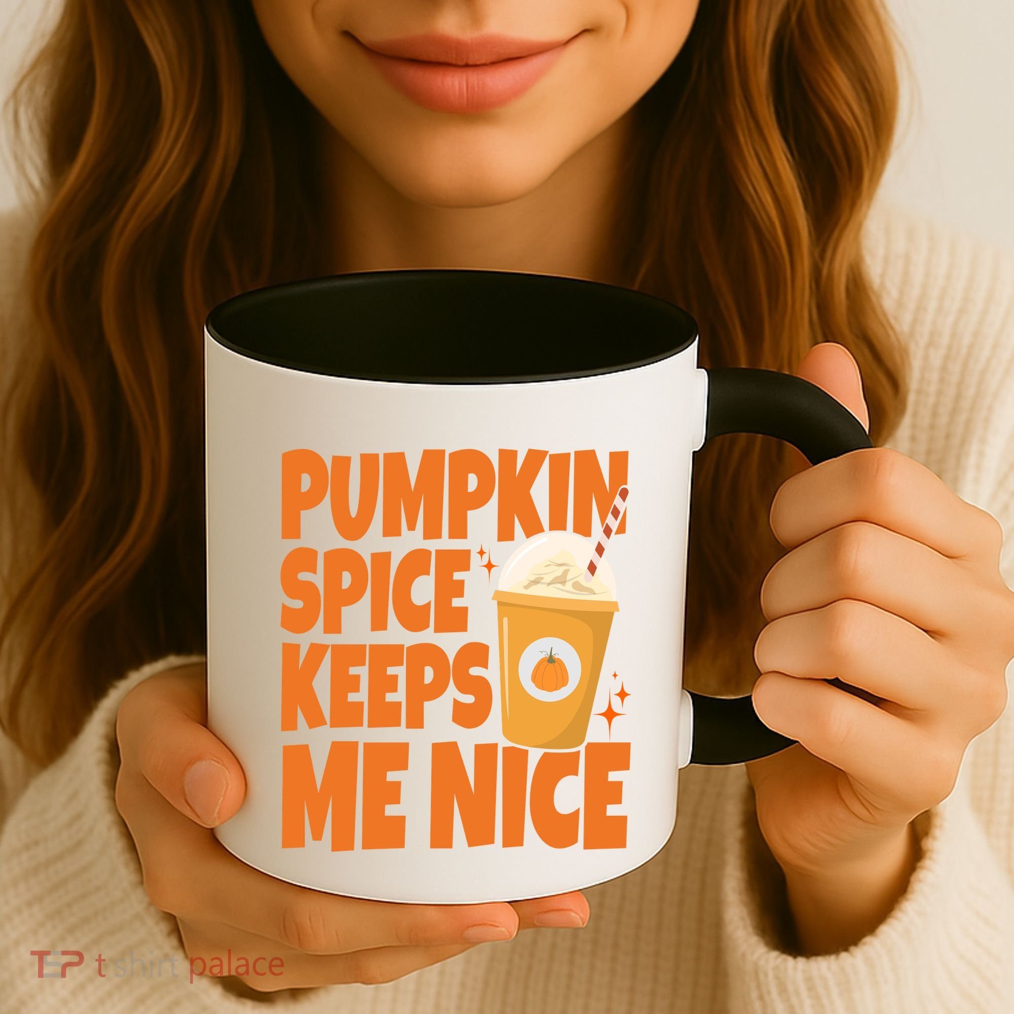 Pumpkin Spice Keeps Me Nice Coffee Lover Holiday Coffee Mug