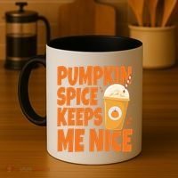 Pumpkin Spice Keeps Me Nice Coffee Lover Holiday Coffee Mug thumb 4