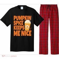 Pumpkin Spice Keeps Me Nice Coffee Lover Holiday Pajama Set thumb 0