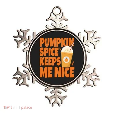 Pumpkin Spice Keeps Me Nice Coffee Lover Holiday Ornament