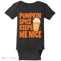 Pumpkin Spice Keeps Me Nice Coffee Lover Holiday Baby Bodysuit thumb 0