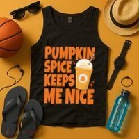 Pumpkin Spice Keeps Me Nice Coffee Lover Holiday Tank Top thumb 4