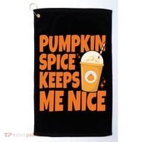 Pumpkin Spice Keeps Me Nice Coffee Lover Holiday Golf Towel thumb 0