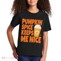 Pumpkin Spice Keeps Me Nice Coffee Lover Holiday Kids T-Shirt thumb 2