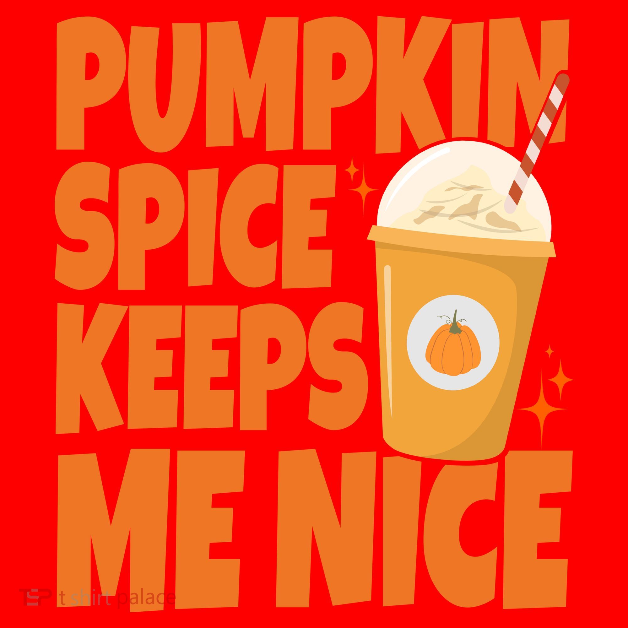 Pumpkin Spice Keeps Me Nice Coffee Lover Holiday Santa Hat