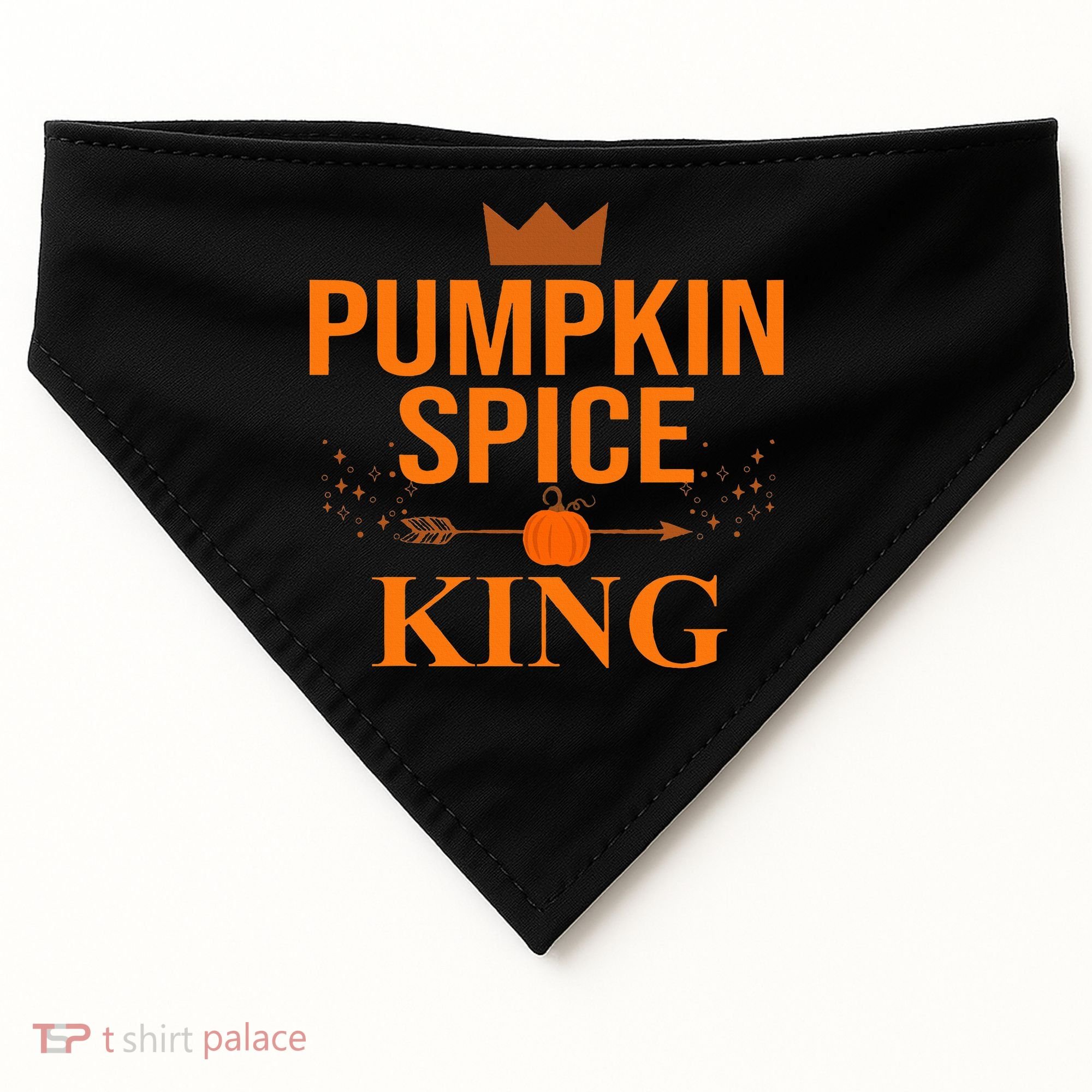 Pumpkin spice King Coffee Lover halloween & Thanksgiving USA-Made Doggie Bandana