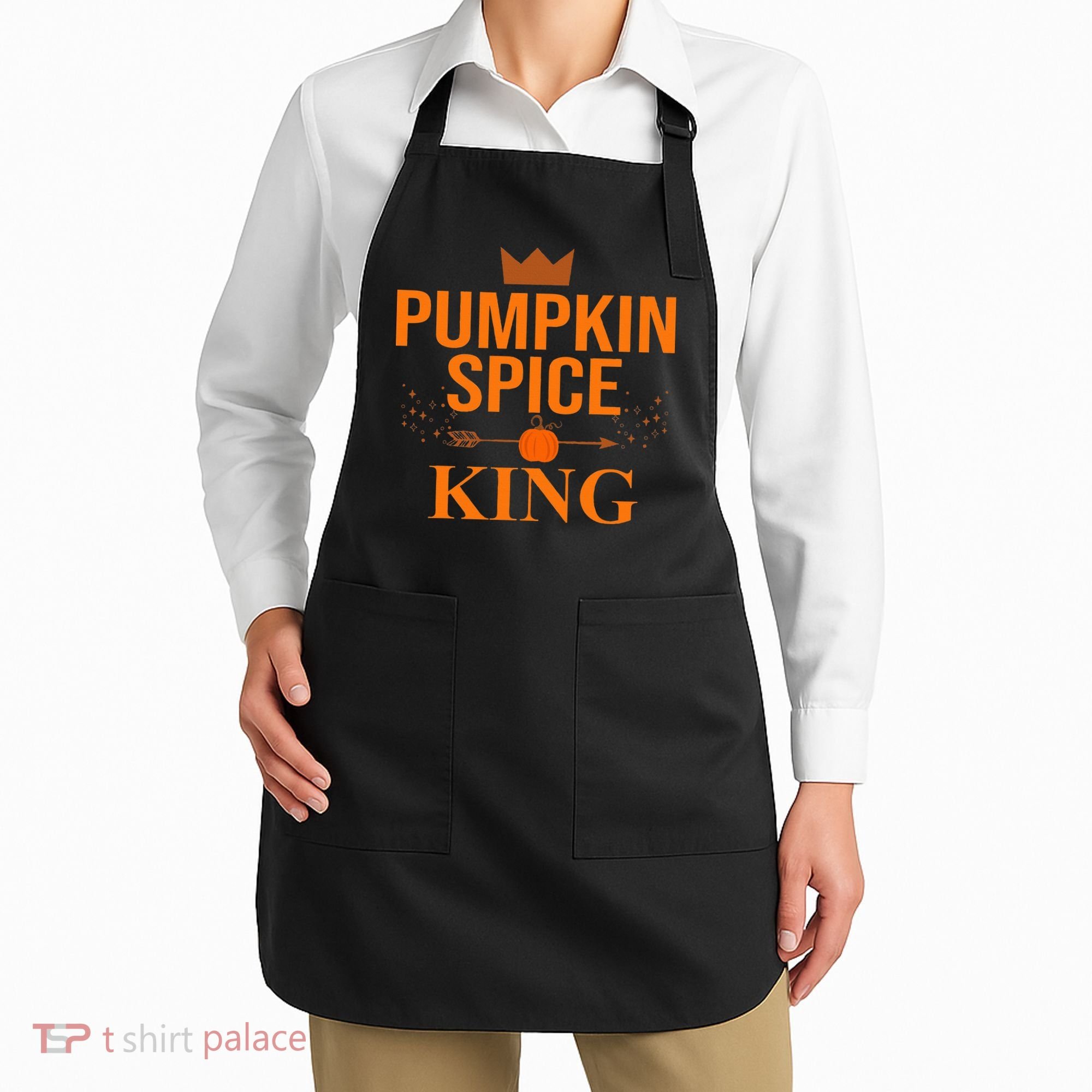 Pumpkin spice King Coffee Lover halloween & Thanksgiving Apron