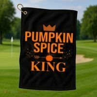 Pumpkin spice King Coffee Lover halloween & Thanksgiving Golf Towel thumb 1