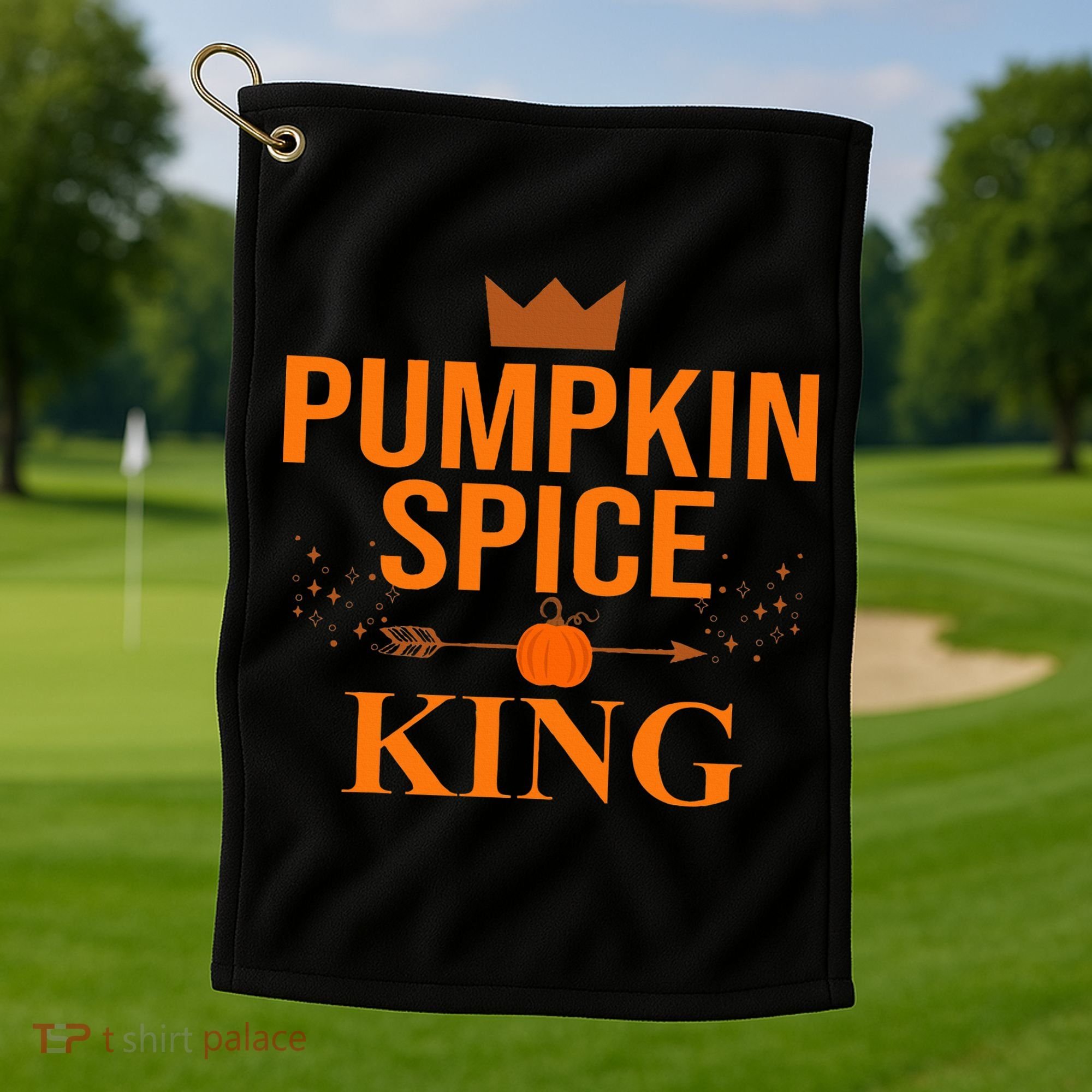 Pumpkin spice King Coffee Lover halloween & Thanksgiving Golf Towel