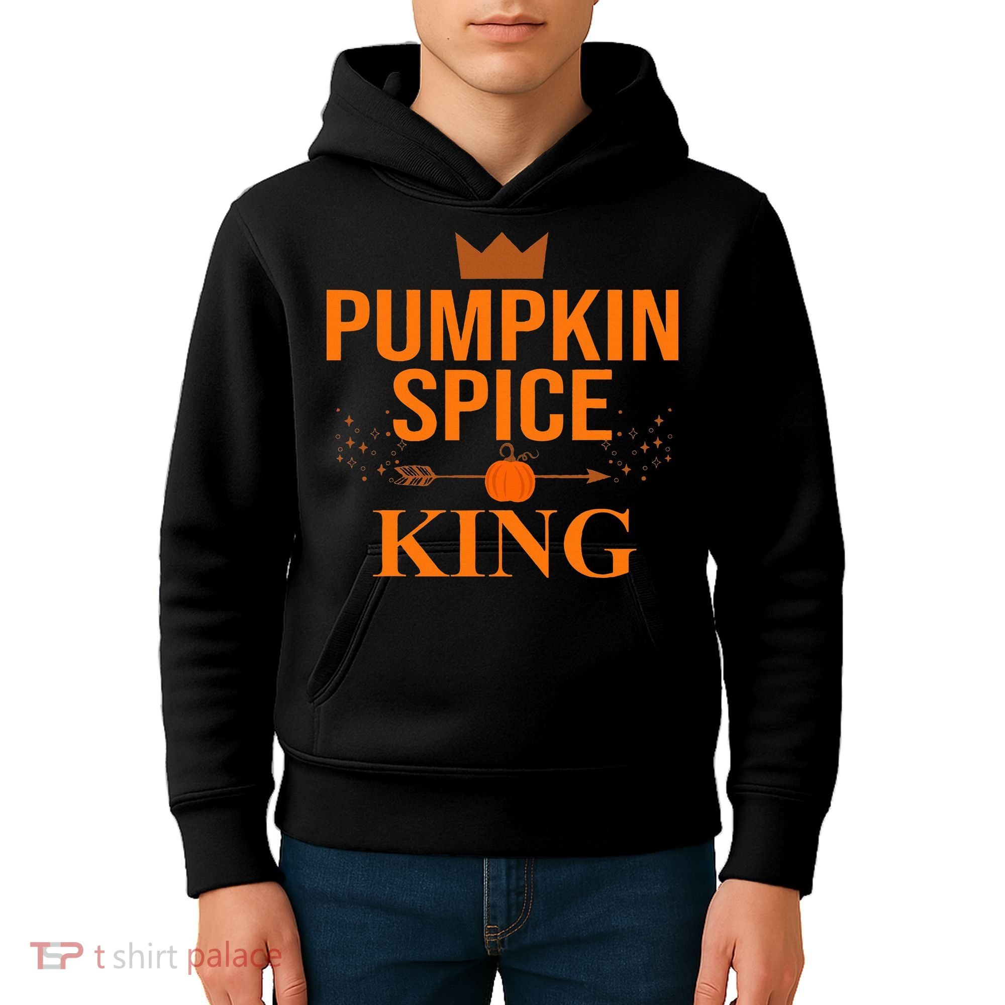Pumpkin spice King Coffee Lover halloween & Thanksgiving Kids Hoodie