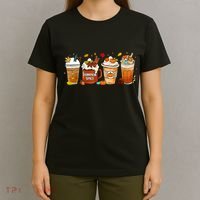 Pumpkin Spice Latte Fall Coffee Pumpkin SpiceThanksgiving T-Shirt thumb 4