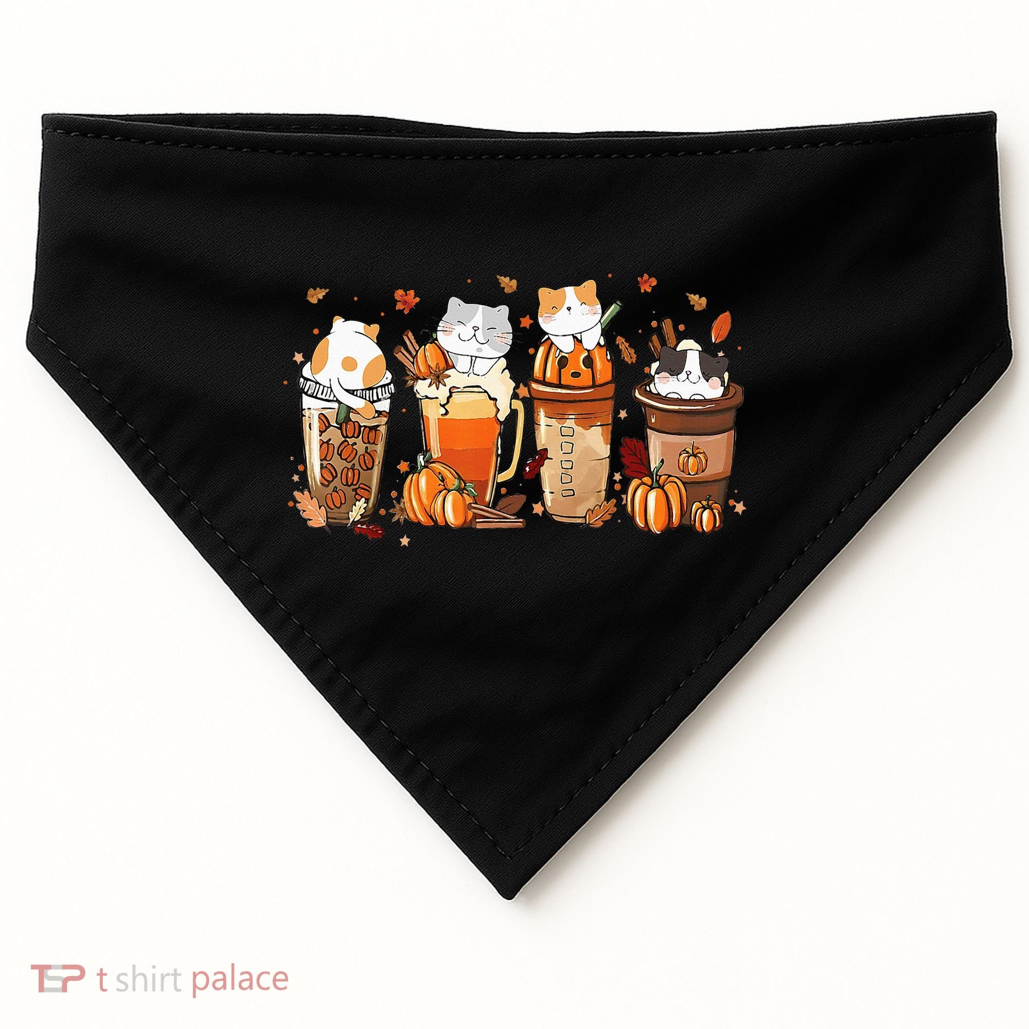 Pumpkin Spice Latte Costume For Cats Lover USA-Made Doggie Bandana